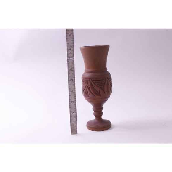 MCM, Tiki, Vintage, Wooden, Vase, Floral, Carved, Ornate, Eye-catching - Picture 2 of 2